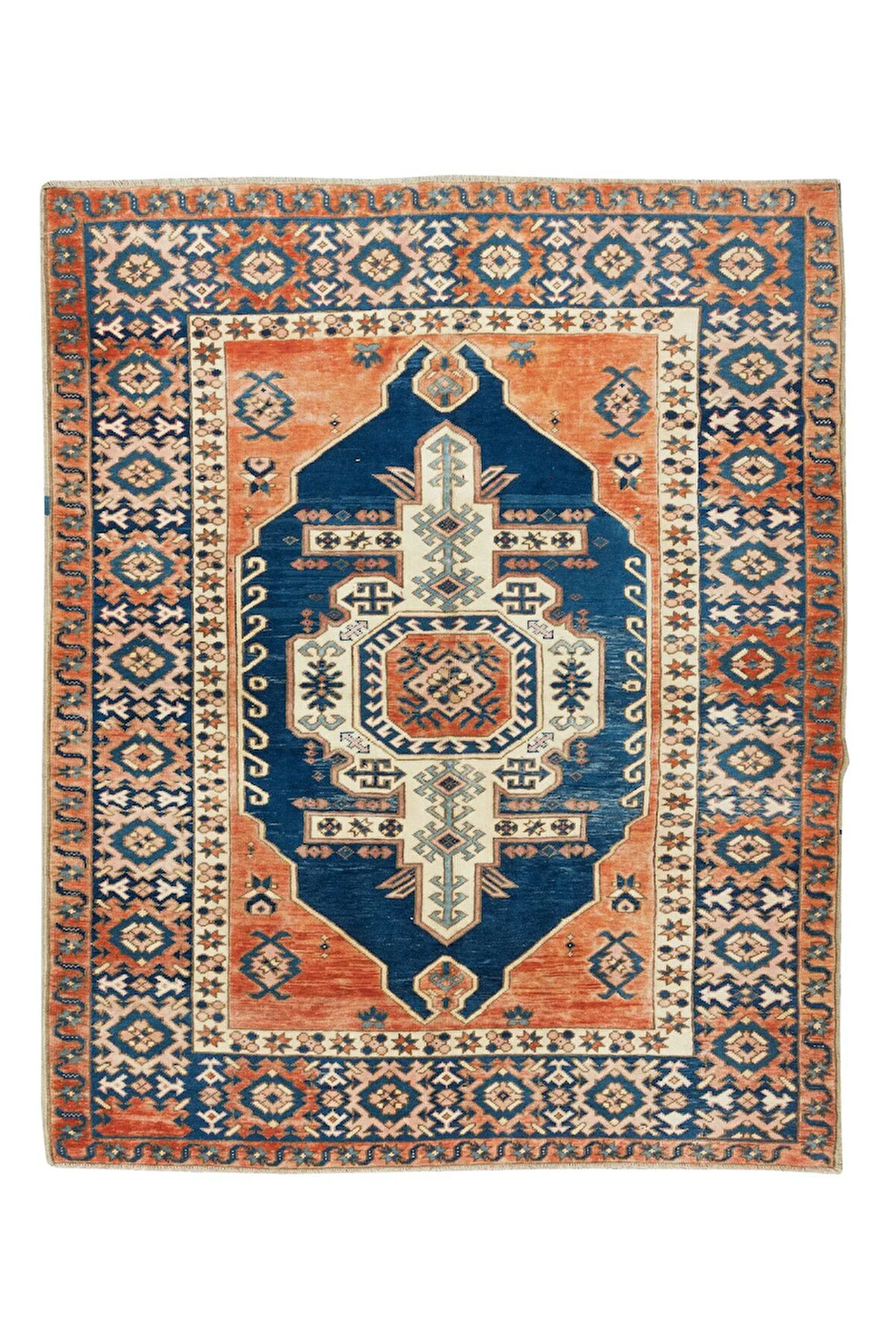 178x230 cm El Yapımı Halı, Modern Geometrik Desenli Halı, %100 Yün