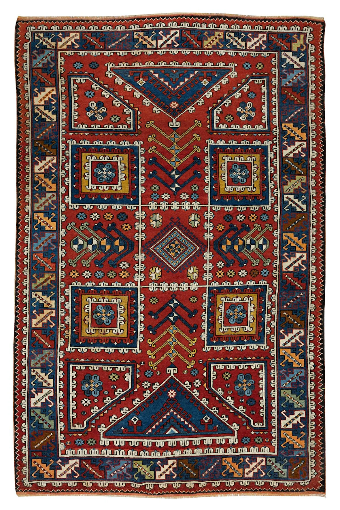 194x294 cm Eski El Yapımı Çanakkale Ayvacık Halısı, %100 Yünden yapılmıştır