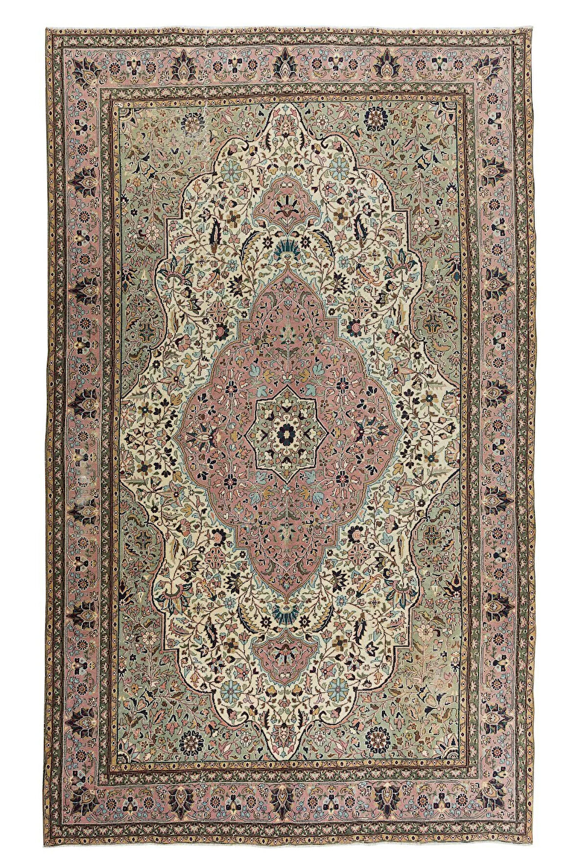 193x315 Cm Eski El Yapımı Türk Yünü Alan Halısı, Yünlü Dekoratif Halı, Modern Oturma Odası Halısı