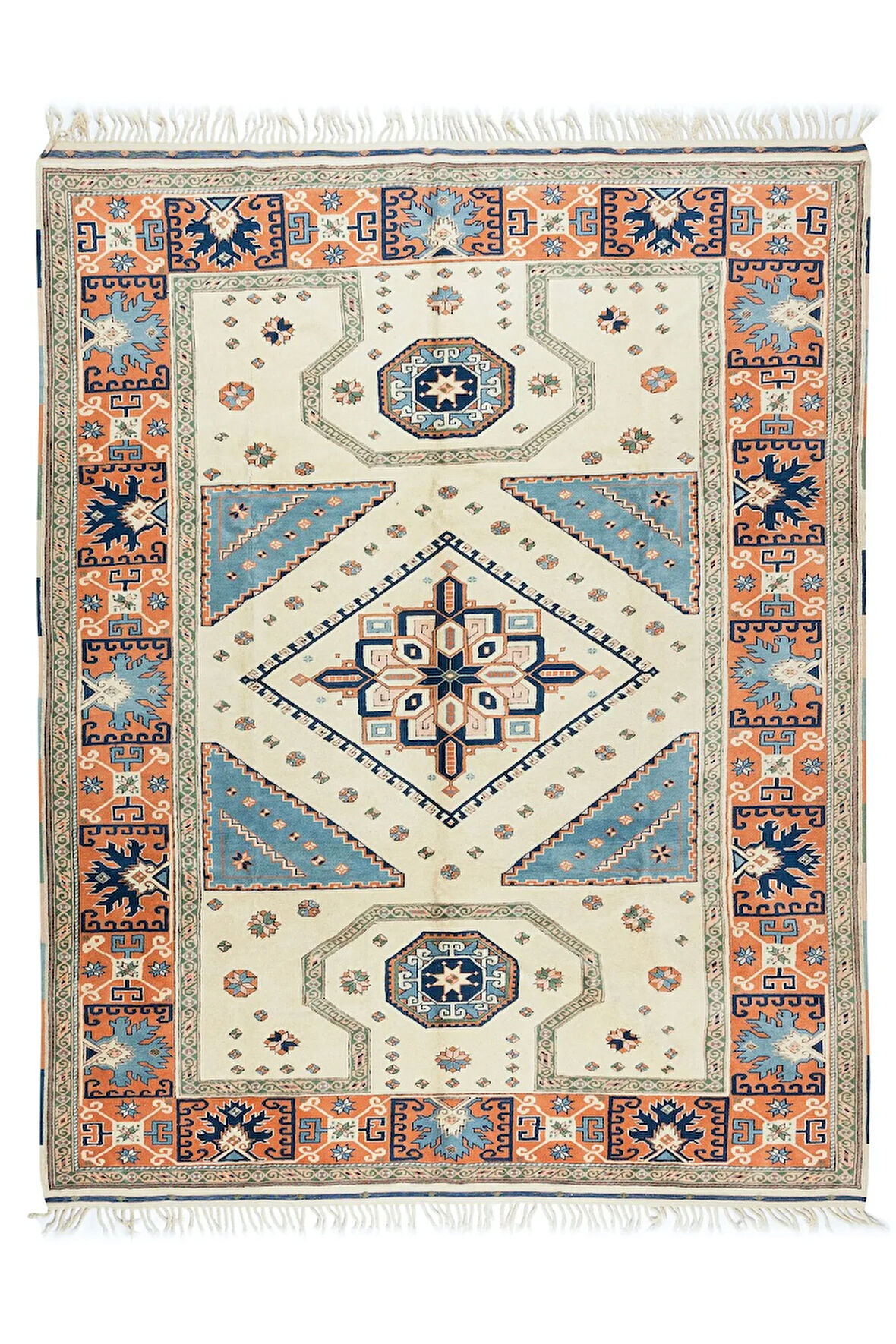 247x308 cm El Yapımı Alan Halısı, Modern Geometrik Halı, %100 Yün