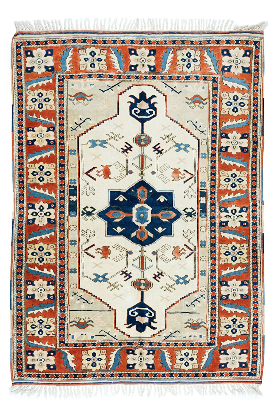 163x226 cm Modern El Yapımı Geometrik Desenli Ofis ve Ev Dekoru Halı, %100 Yün
