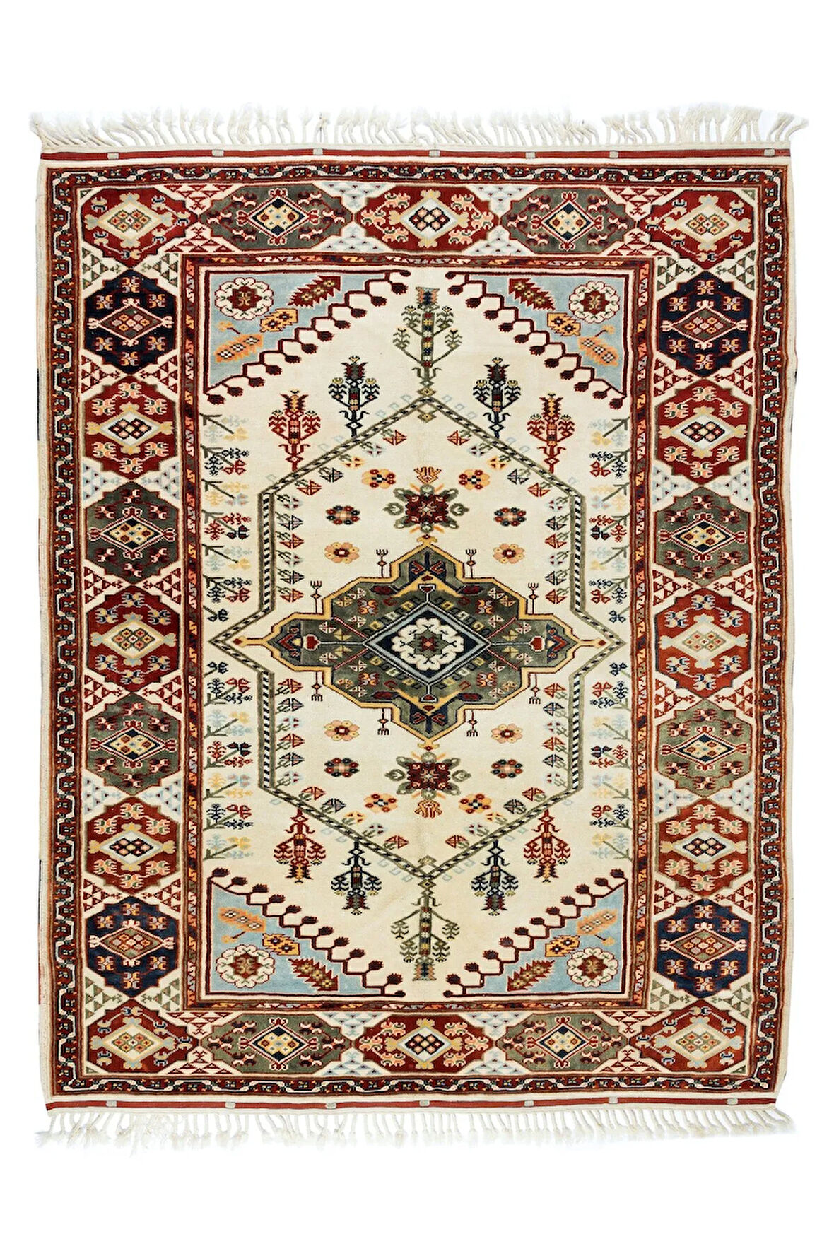 192x248 cm El Düğümlü Alan Halısı, Modern Halı, %100 Yün, El Dokuma Halı
