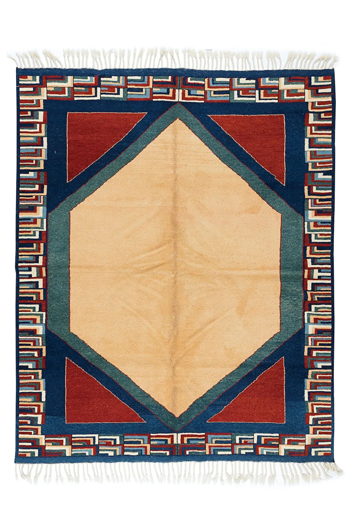 186x218 cm Çağdaş Alan Halısı. %100 Yün, Doğal Boyalar, Modern Halı