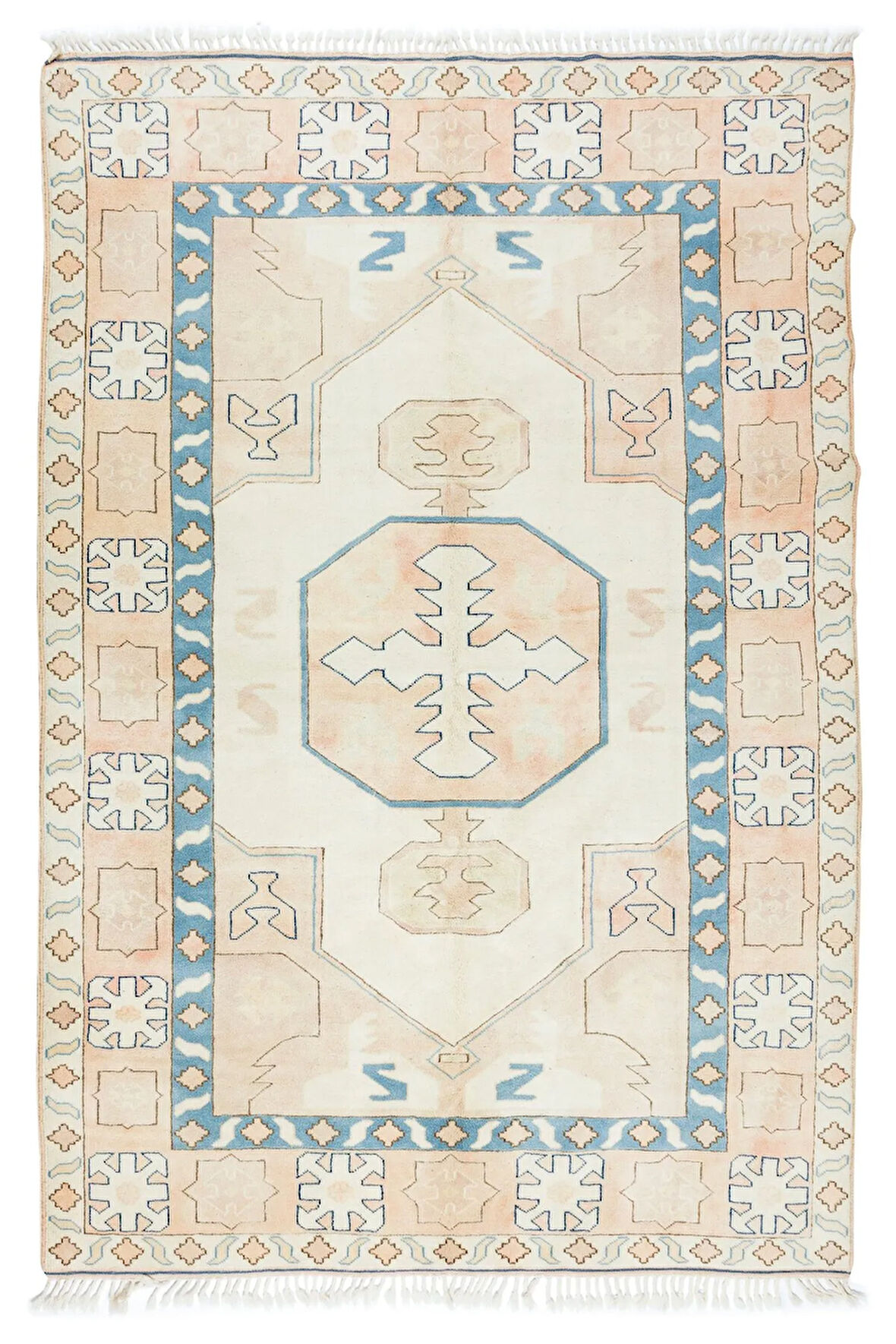 202x293 cm Yatak Odası, Oturma Odası, Yemek Odası ve Mutfak için El Düğümlü Alan Halısı, %100 Yün