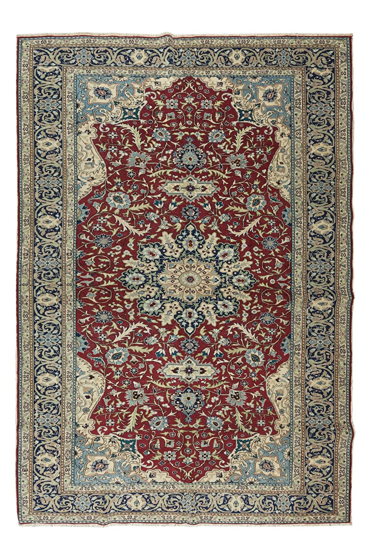 204x310 cm Madalyon Desenli El Yapımı Alan Halısı, Modern Halı, %100 Yün