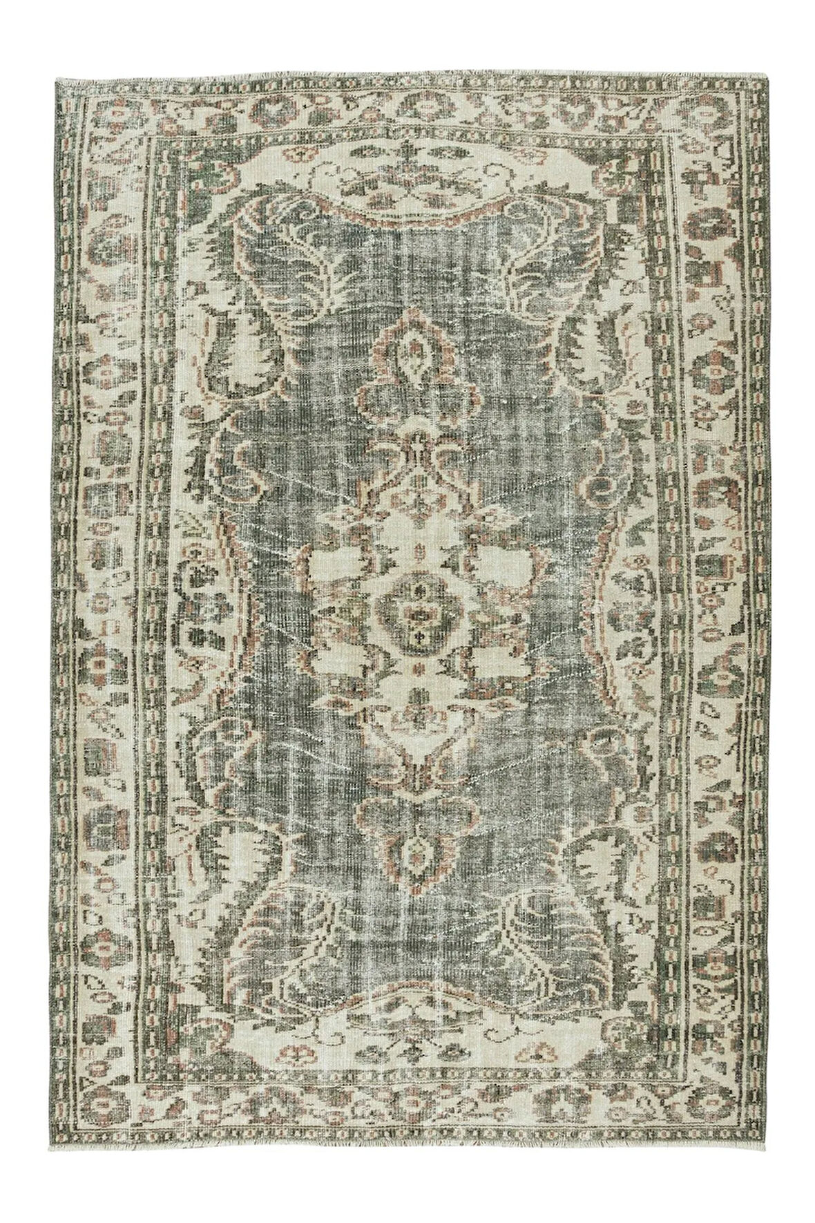 160x247 cm El Düğümlü Türk Uşak Halısı, Eski Yün Halı, El Yapımı Halı