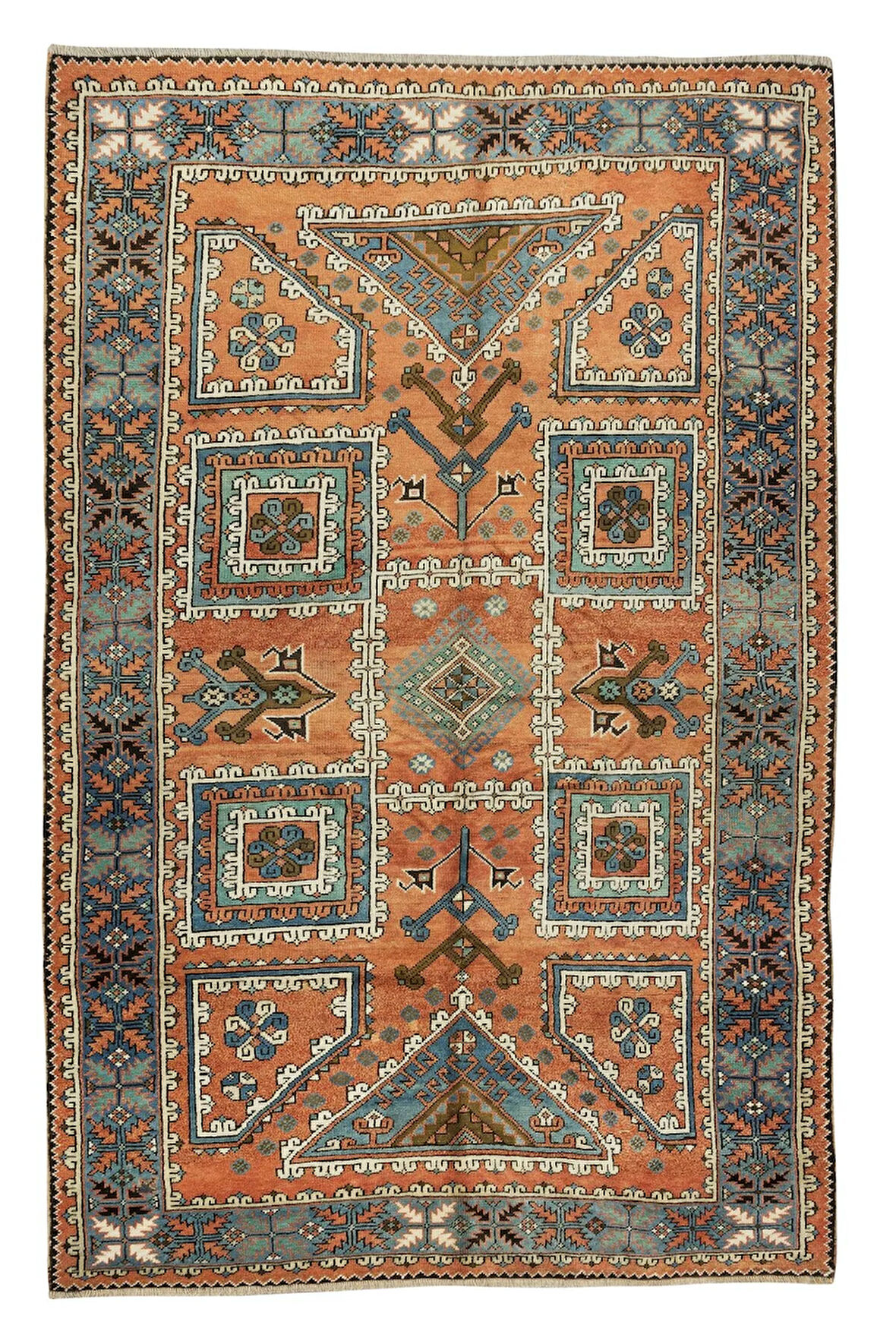 172x270 cm Antika Bergama Halısı, Eski El Dokuması Halı, Muhteşem Halı