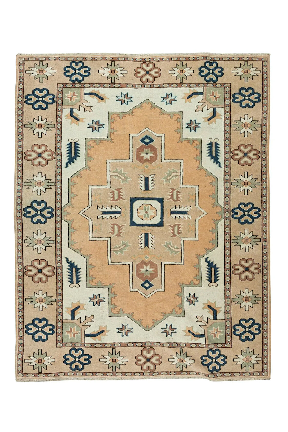 181x234 cm Modern El Dokuma Halı, El Yapımı Geometrik Tasarım Halı, %100 Yün