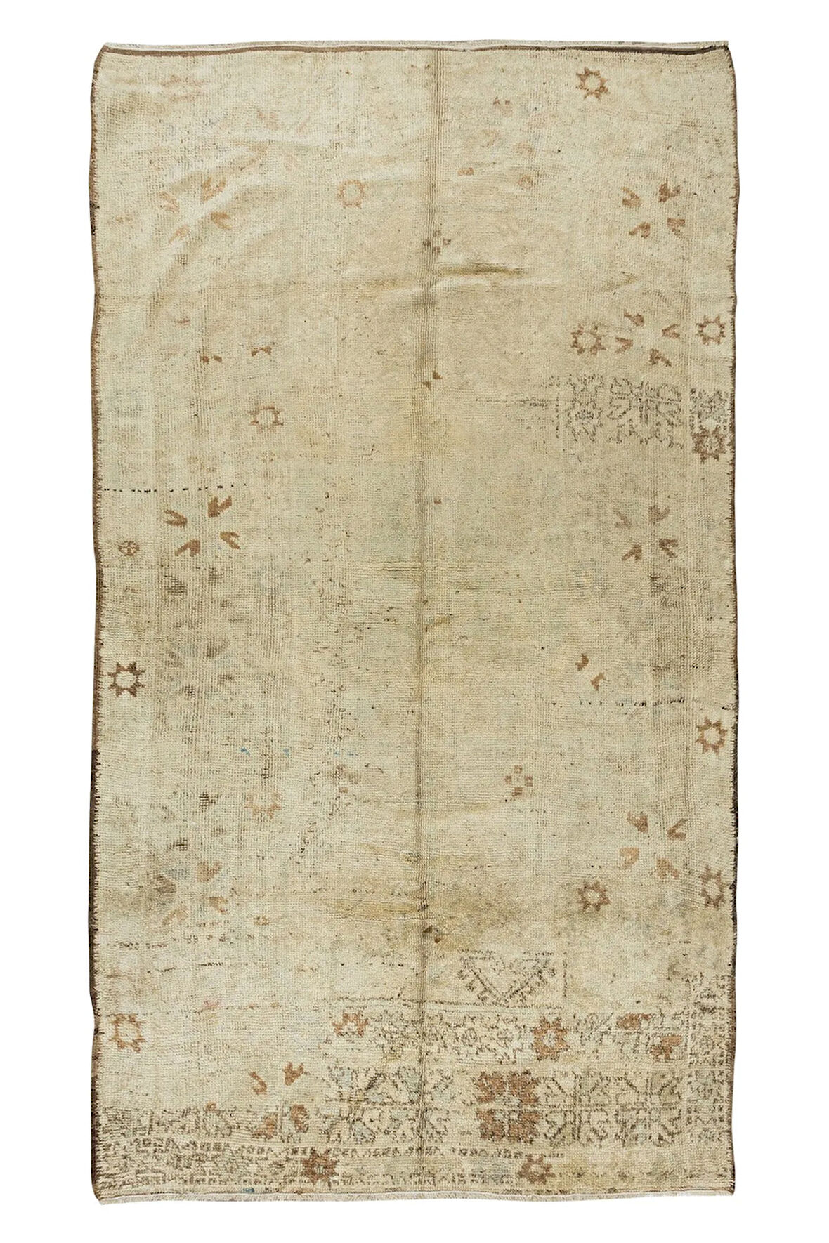170x292 cm Güneşte Soldurulmuş Orta Anadolu Uşak Halısı, Eski El Düğümlü Halı