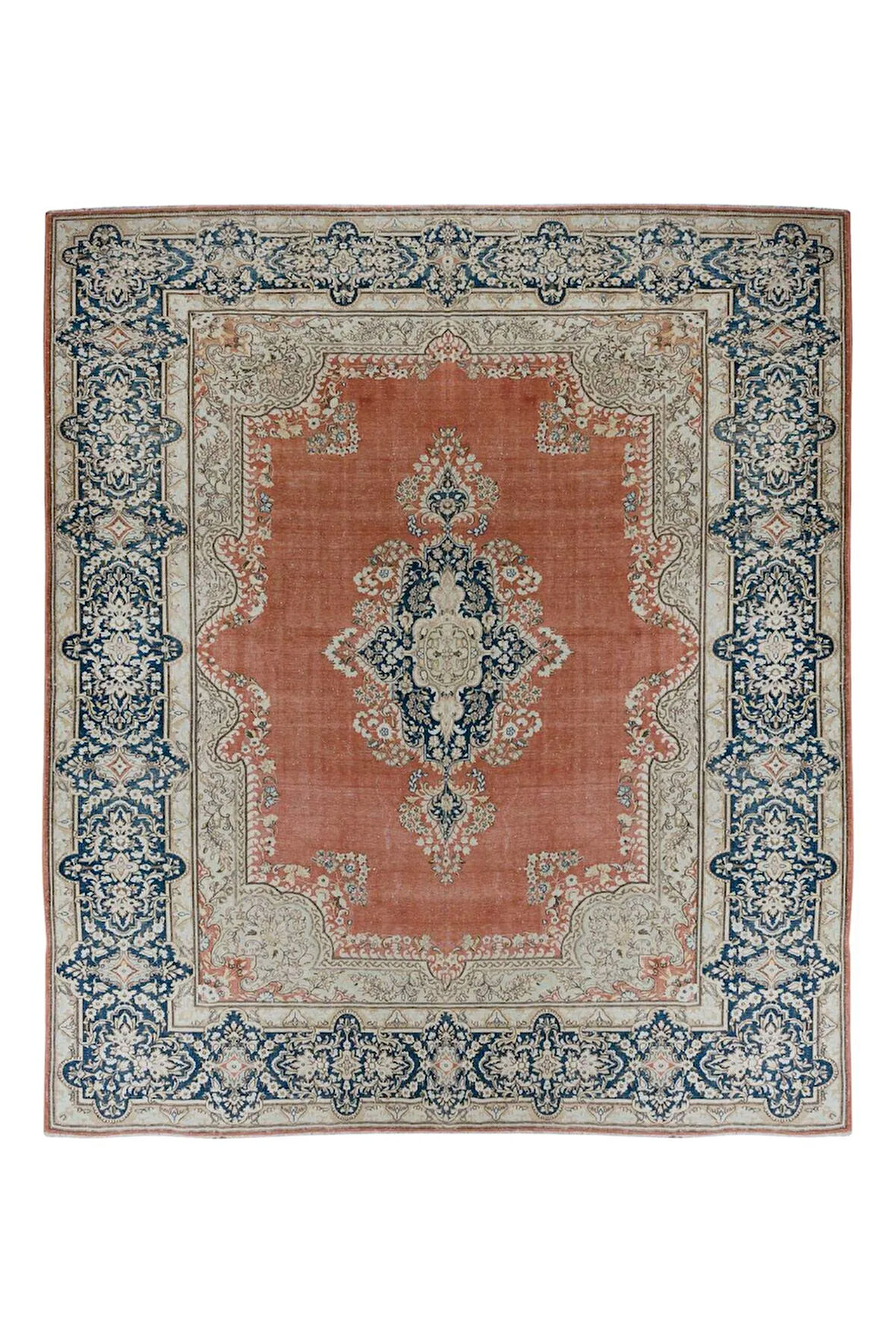 300x384 cm Nadir bulunan ölçüde 1960lı yıllardan Türk Halısı. El Yapımı Eski Oryantal Halı