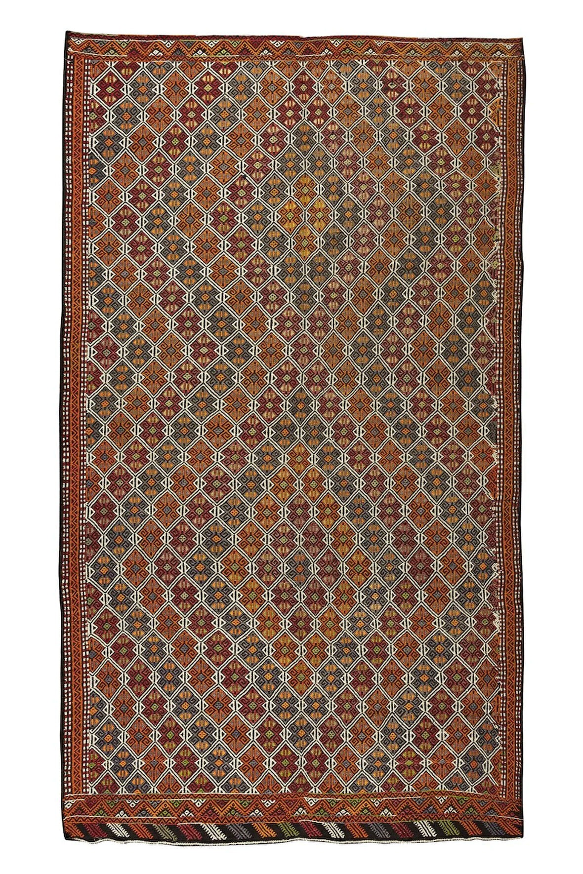 162x283 cm Eski Dekoratif El Dokuması Cicim Kilim. %100 Yün. Jijim Kilim