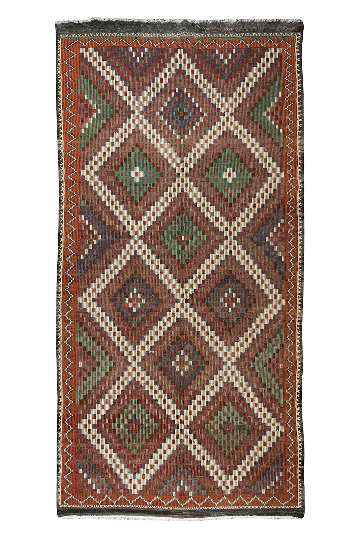 165x327 cm Benzersiz Eski Dekoratif El Dokuması Cicim Kilim. %100 Yün. Jajim Kilim