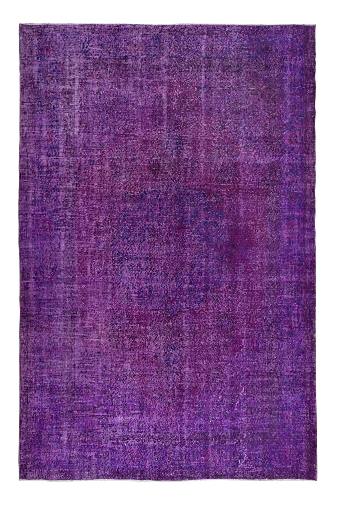 210x310 cm Mor El dokuması Halı, El Düğümlü Alan Halısı, Eski Türk Halısı