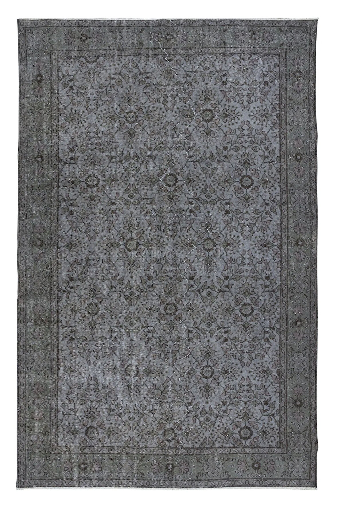 182x285 cm El Yapımı Türk Halısı, Gri El Dokuması Halı, Modern Yünlü Halı