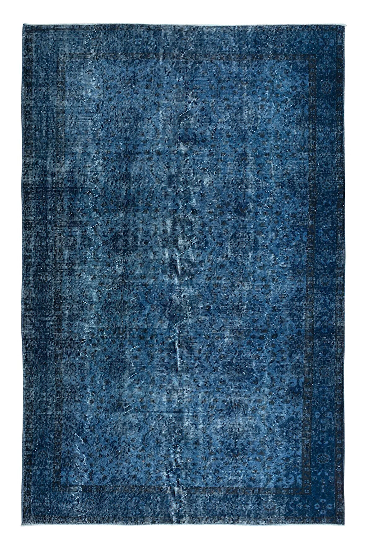 190x297 cm Modern El Yapımı Halı, Mavi Çocuk Odası Halı, Mavi Ev Dekoru