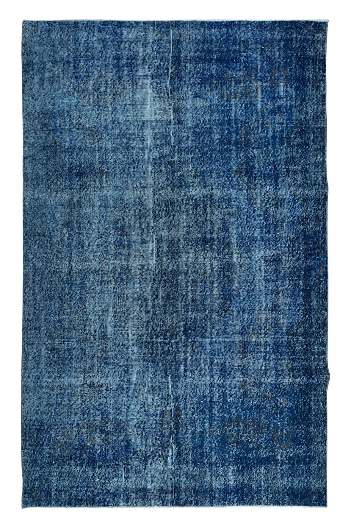 186x294 cm Mavi Salon Halısı, El Dokuması Yünlü Türk Halısı, Pamuklu Alan Halısı