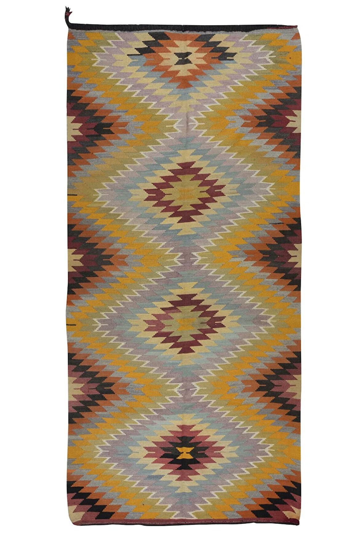 165x338 cm El Dokuma Türk Renkli Kilim, Düz Dokuma Halı, %100 Yünden Yapılmıştır