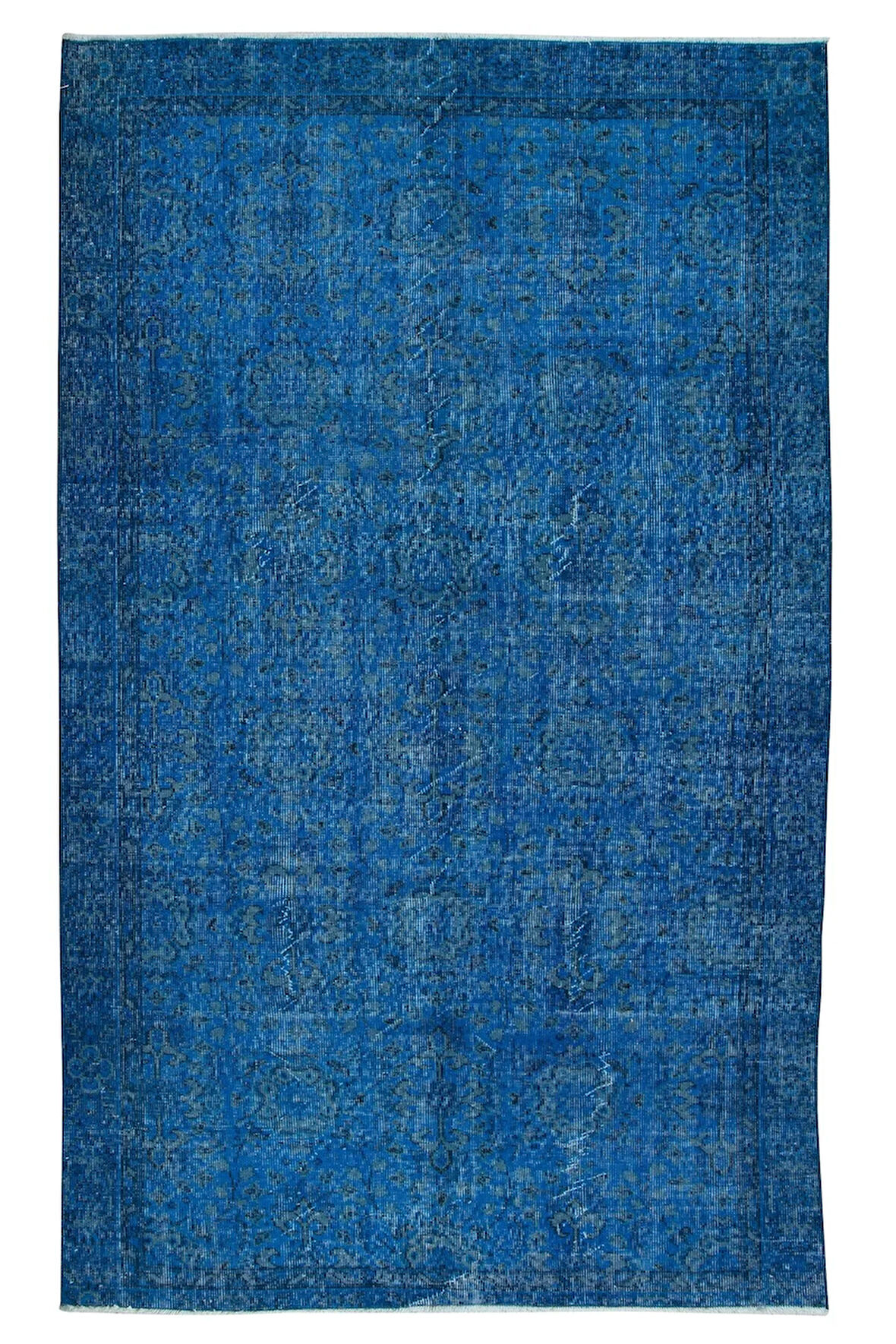 150x249 cm Modern Ev ve Ofis Dekoru için Mavi Halı, El Yapımı Anadolu Halı