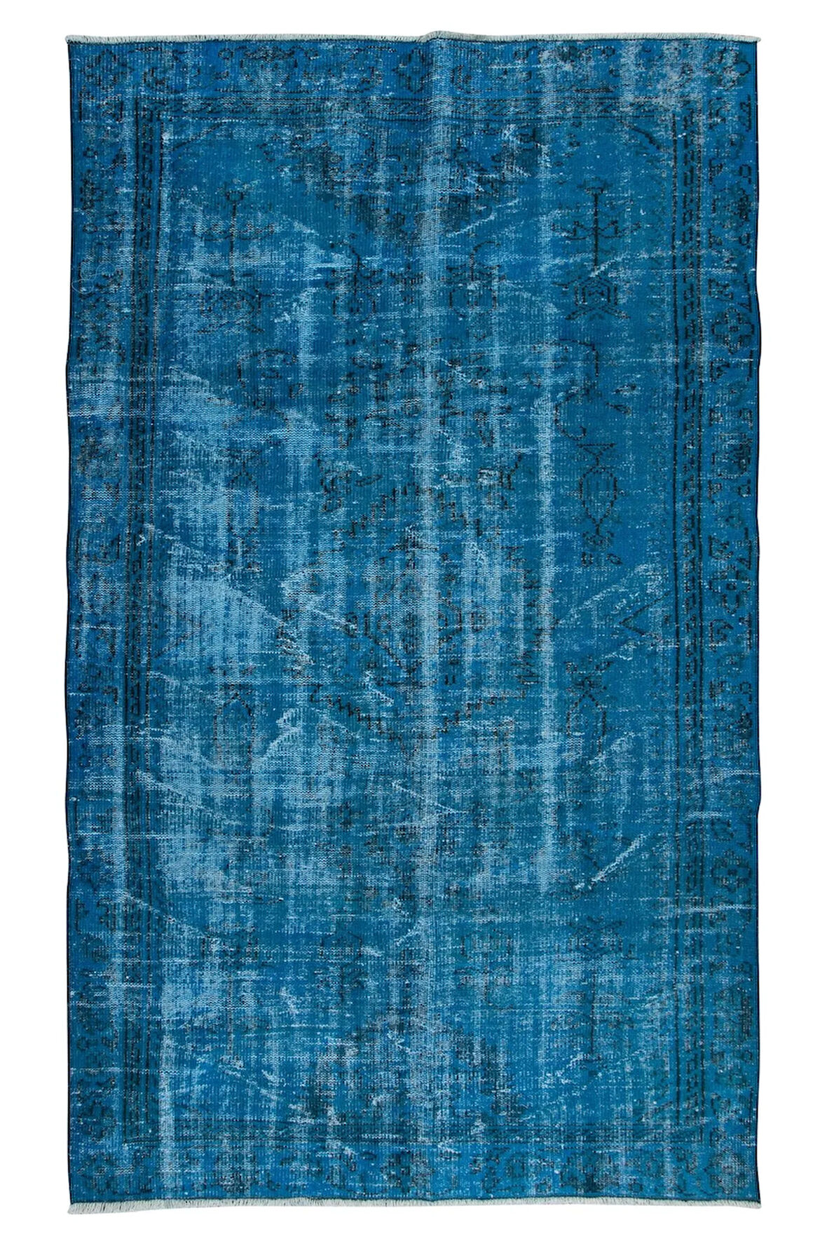 144x245 cm Mavi El Yapımı Anadolu Halısı, Çağdaş Ev ve Ofis Dekoru Halı