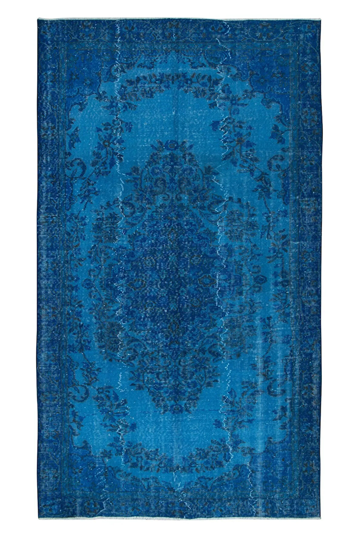 167x286 cm Çağdaş El Yapımı Mavi Renkli Türk Halısı, 100% El Yapımı Alan Halısı