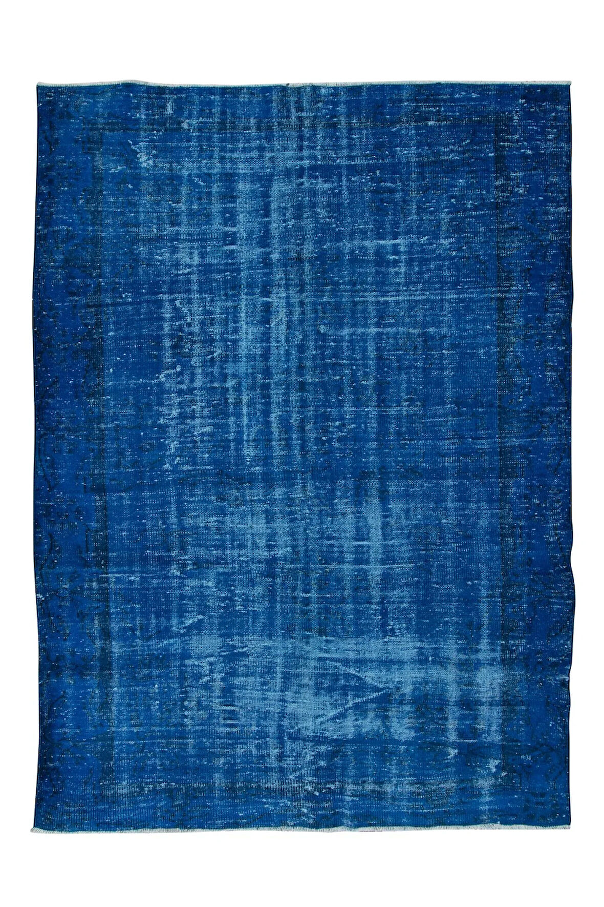 178x254 cm Mavi Tonlarda El Dokuması Halı, Modern El Düğümlü Halı, Eski Türk Halısı