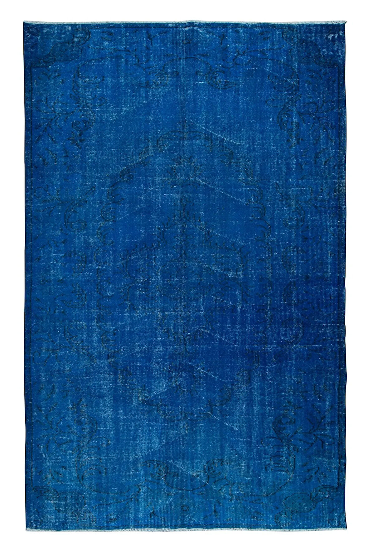 173x285 cm El Düğümlü Mavi Halı, Dekoratif El Dokuması Yün ve Pamuktan Yapılmış Alan Halısı