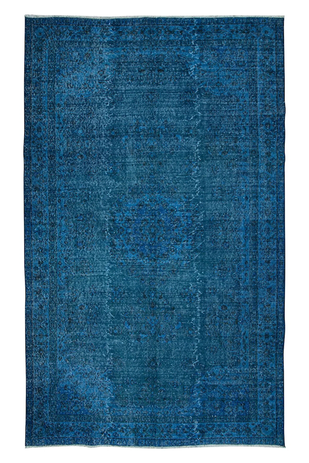 168x275 cm Modern Ev Dekoru Halı, Mavi El Yapımı Halı, Geleneksel Yünlü Halı