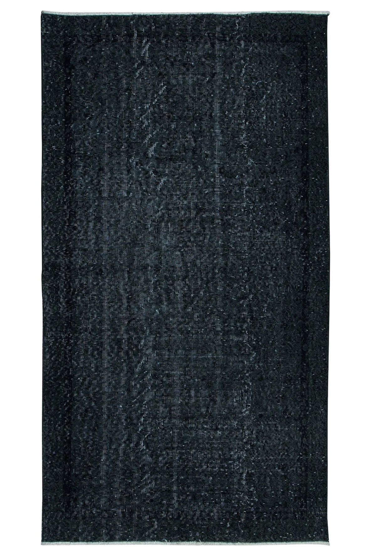 107x195 cm Modern Ev Dekoru Halı, Siyah Tonlarda El Yapımı Halı, Geleneksel Yünlü Halı