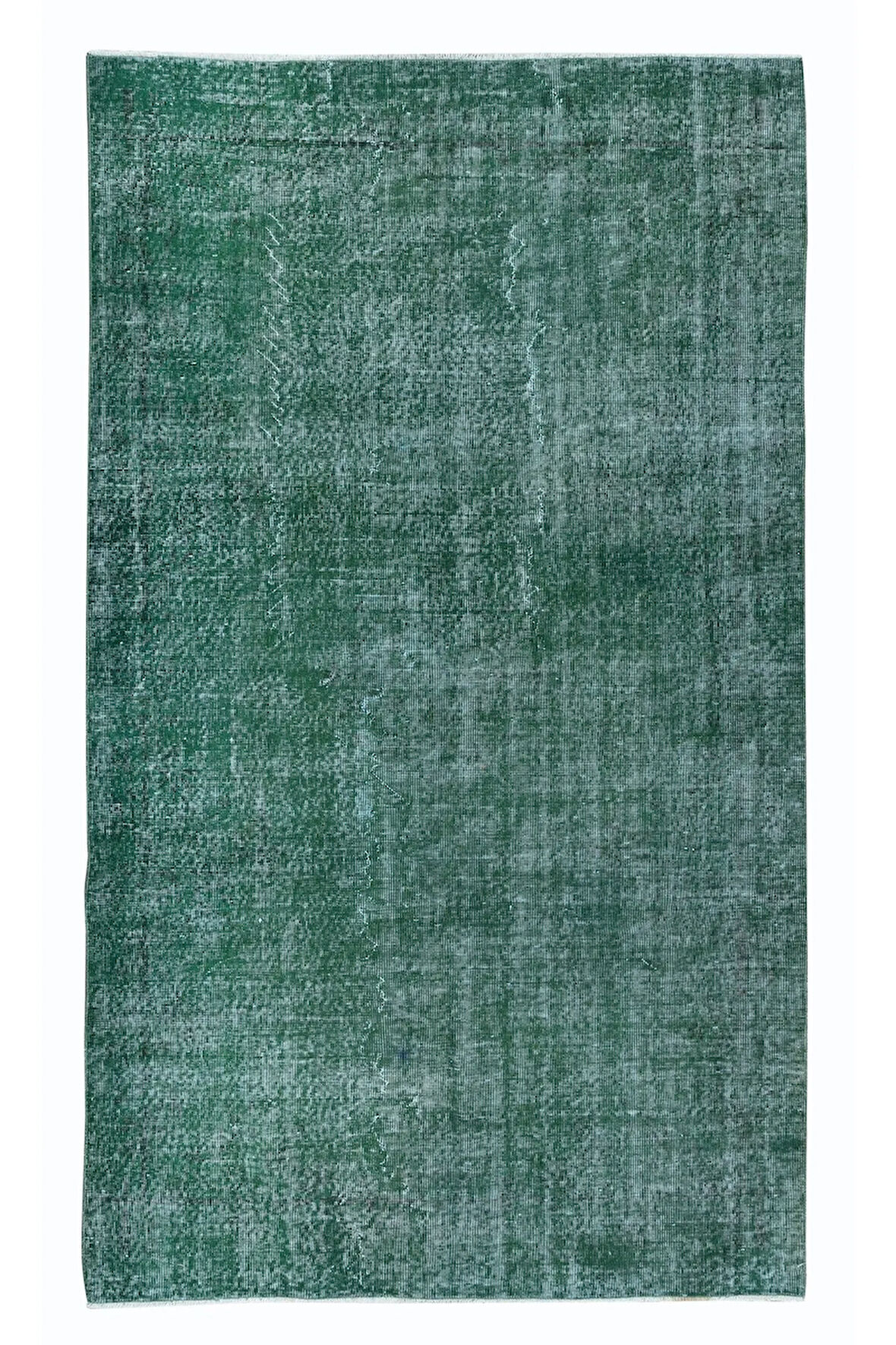 153x262 cm Yeşil El dokuması Halı, El Düğümlü Alan Halısı, Eski Türk Halısı