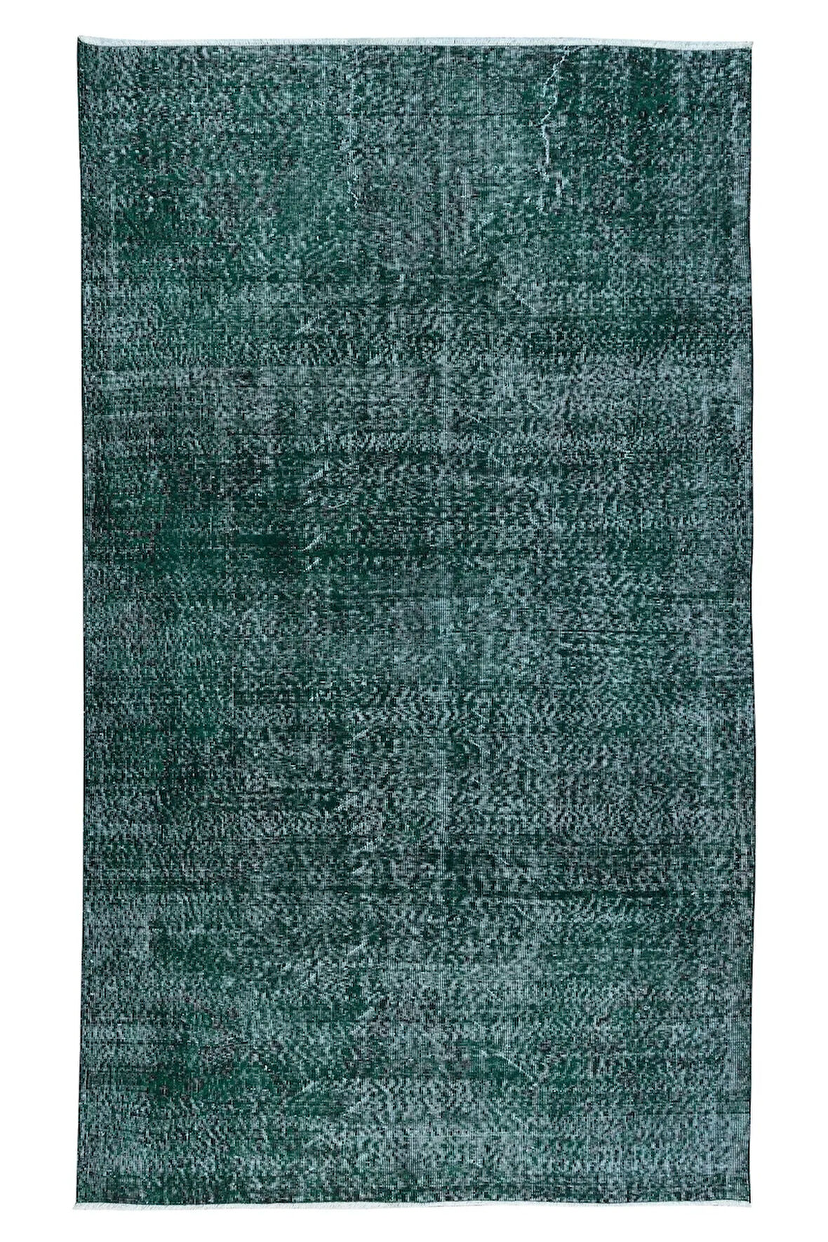155x260 cm Yeşil Oturma Odası Halısı, Yenilenmiş Türk Halısı, El Düğümlü Alan Halısı
