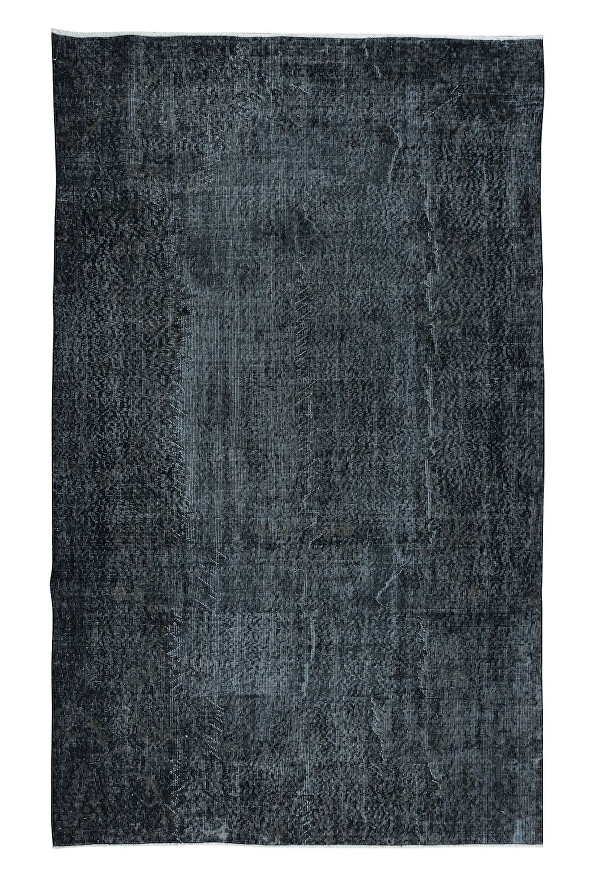 171x278 cm Kömür Grisi ve Siyah Tonlarda El Yapımı Halı, El Düğümlü Mutfak Halısı