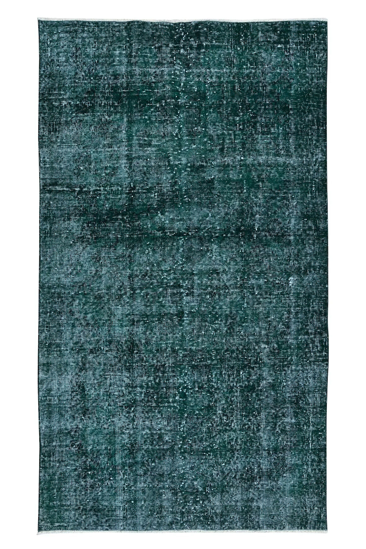 112x196 cm Çağdaş El Düğümlü Halı, Yeşil El Dokuması Yün ve Pamuktan Yapılmış Alan Halısı
