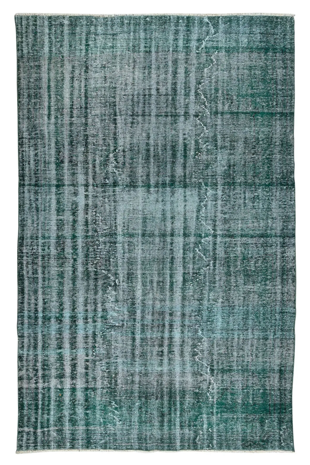 190x289 cm Yeşil Salon Halısı, El Dokuması Yünlü Türk Halısı, Pamuklu Alan Halısı
