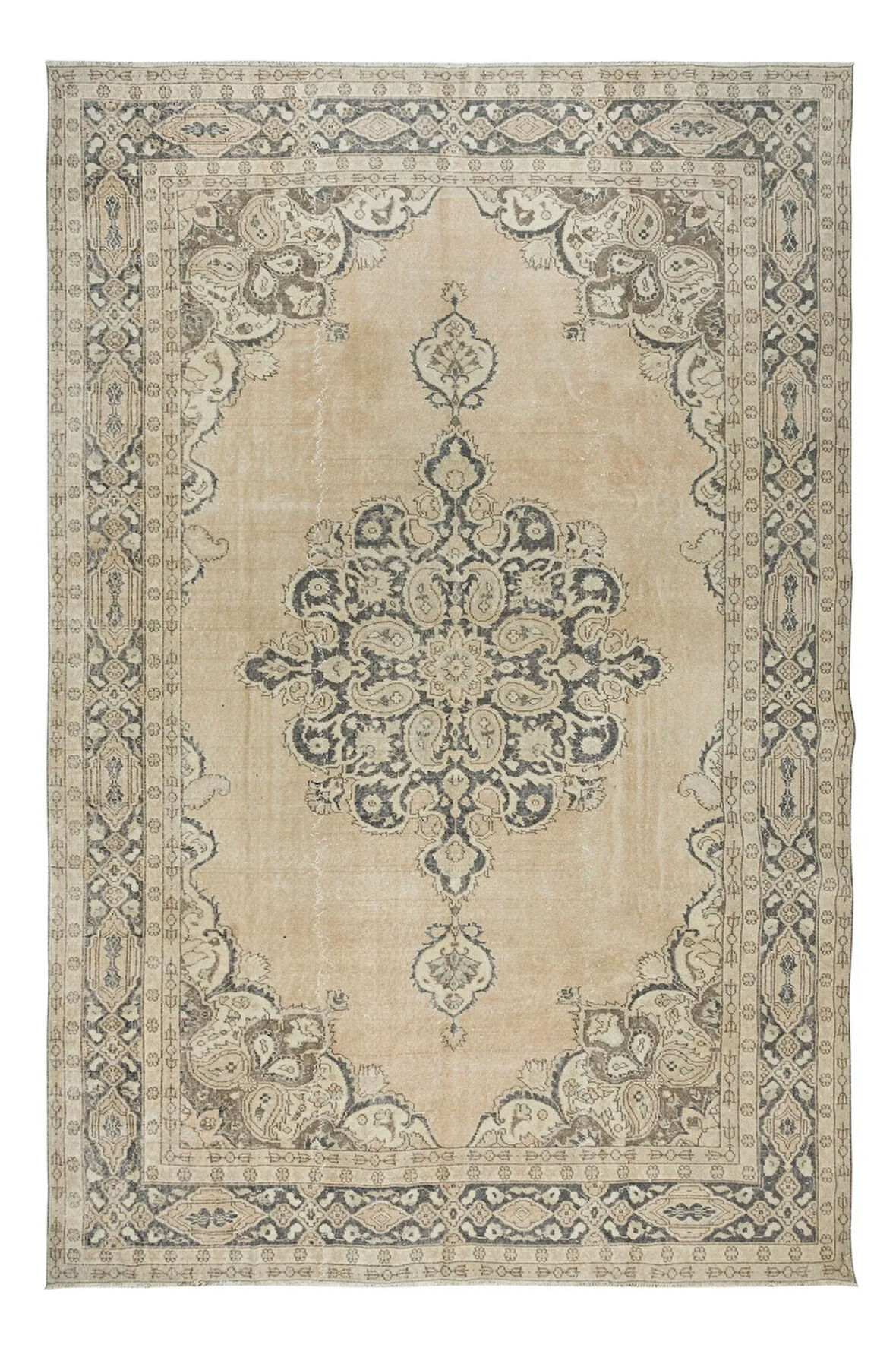 248x368 cm Eski Anadolu Uşak Halısı, Rustik Kır Evi Tarzı, El Yapımı Halı