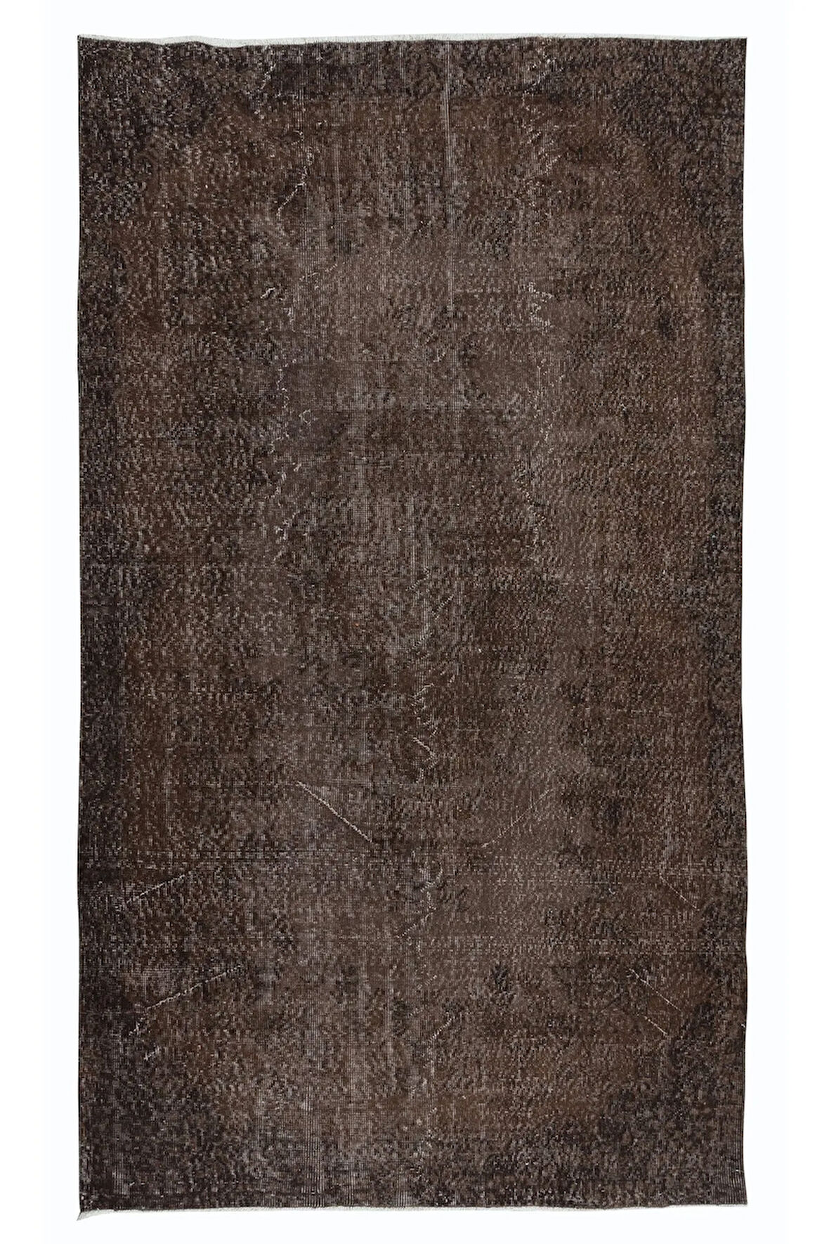 160x277 cm Kahverengi El dokuması Halı, Yenilenmiş Vintage Halı, Yeniden Boyanmış Eski Halı
