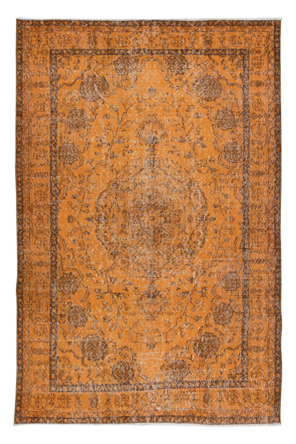 180x271 cm Modern Çocuk Odası Halısı, El Dokuma Turuncu Halı, El Düğümlü Alan Halısı