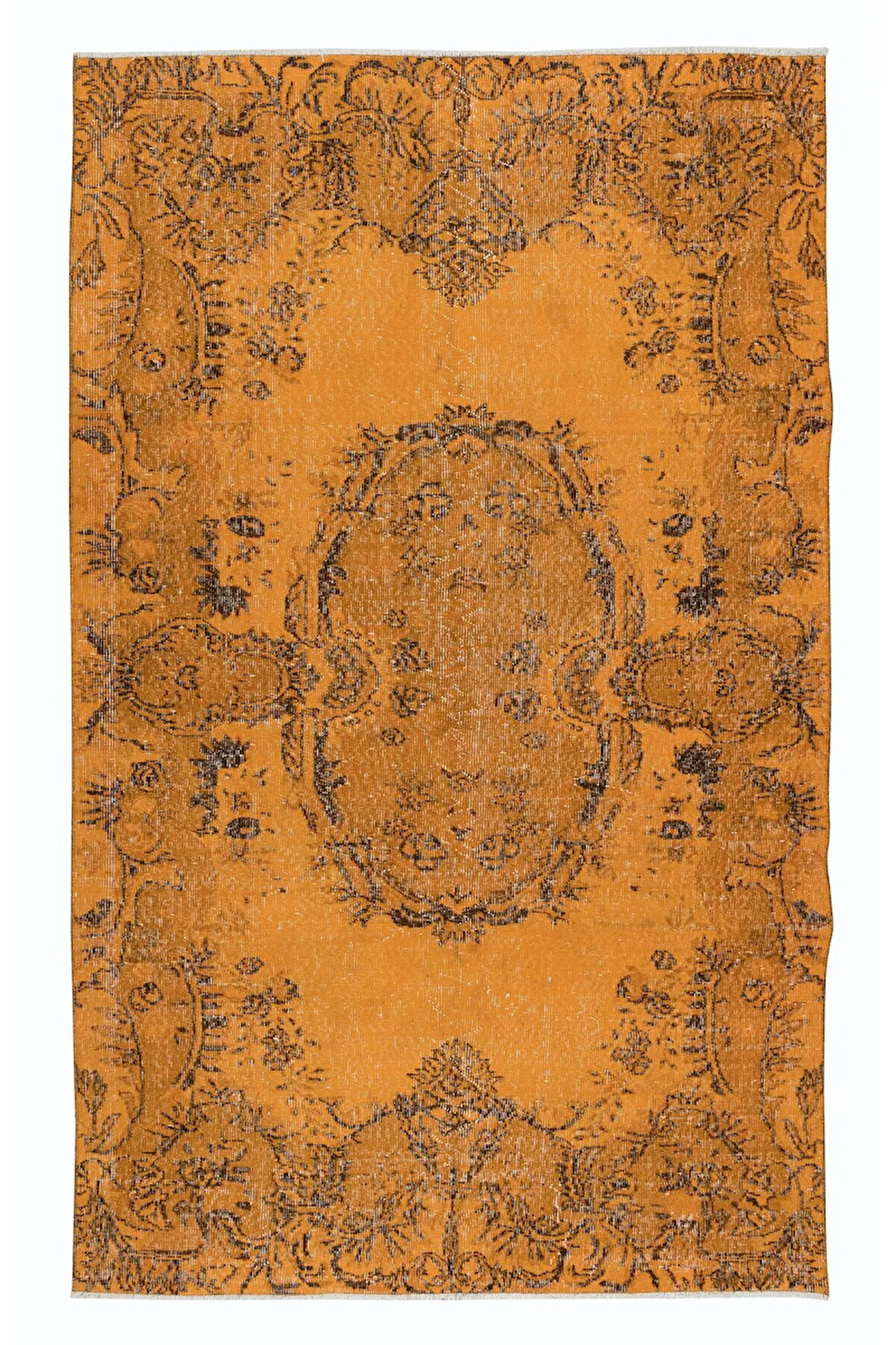 157x254 cm El Dokuması Halı, Turuncu El Yapımı Halı, Modern Ev Dekoru Halı