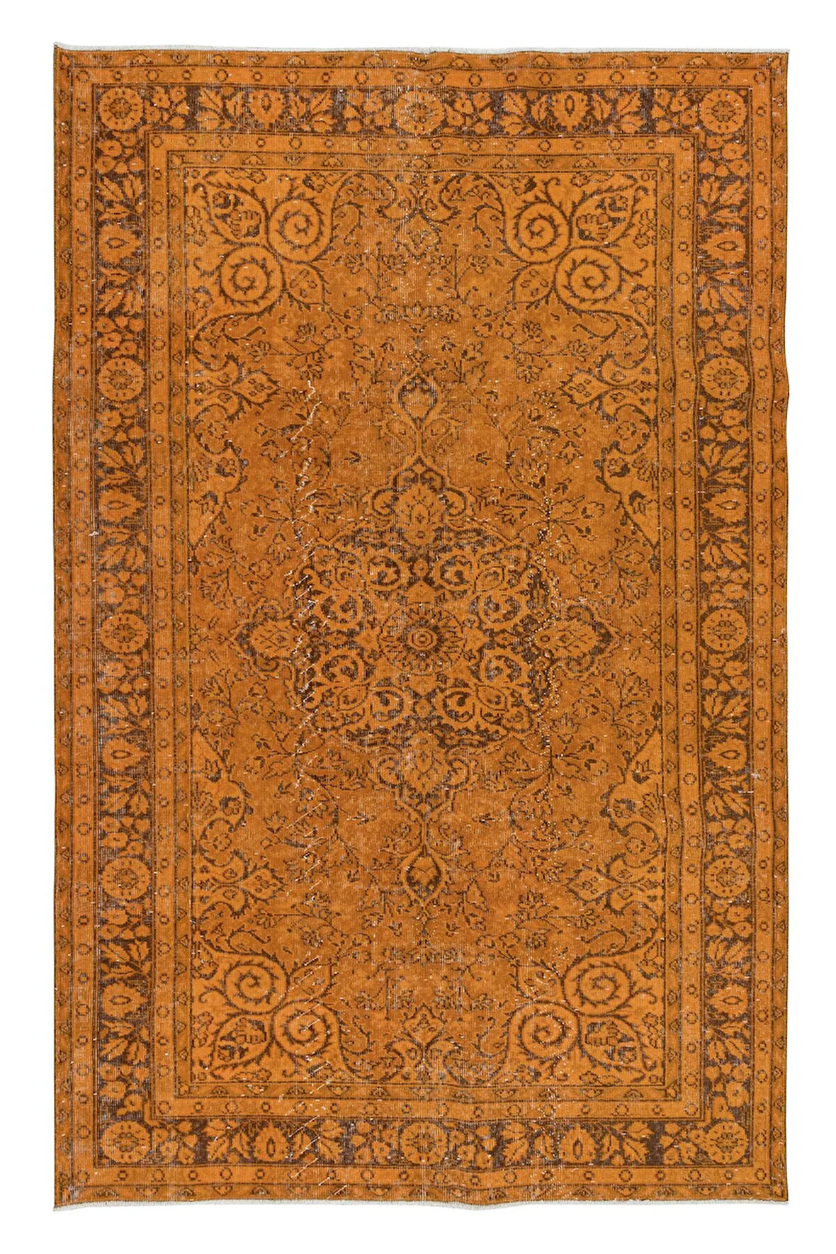 173x272 cm Turuncu El Düğümlü Halı, Modern Mutfak Halısı, Modern Ofis Halısı
