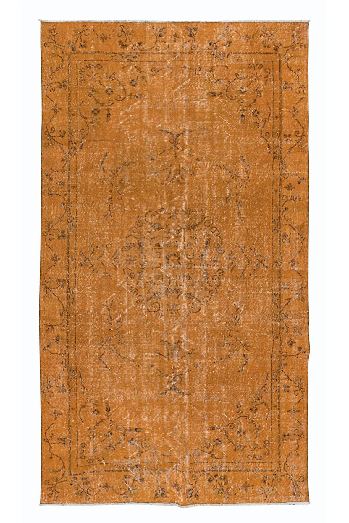 165x290 cm Çağdaş El Dokuması Turuncu Halı, Oturma Odası Dekoru Halı, Salon Halısı