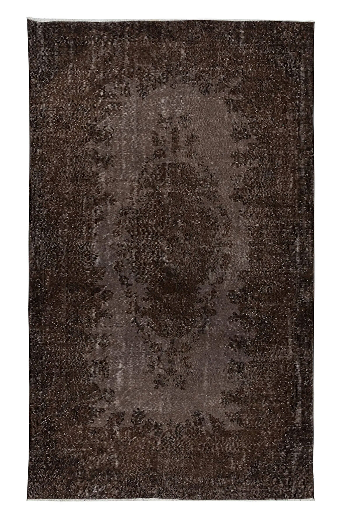 172x273 cm Çağdaş El Düğümlü Halı, Kahverengi El Dokuması Yün ve Pamuktan Yapılmış Alan Halısı
