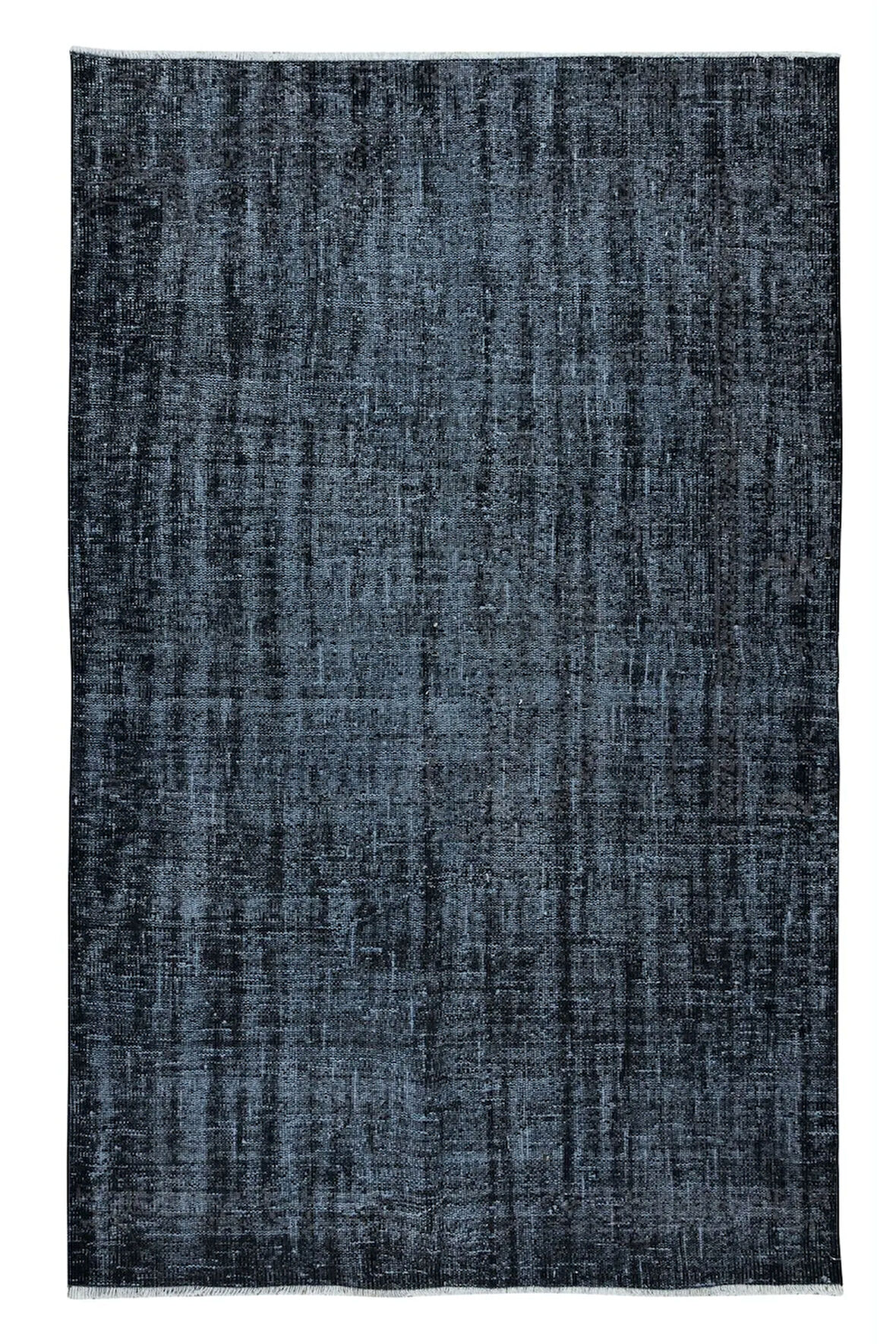 146x220 cm El Düğümlü Siyah Halı, Dekoratif El Dokuması Yün ve Pamuktan Yapılmış Alan Halısı