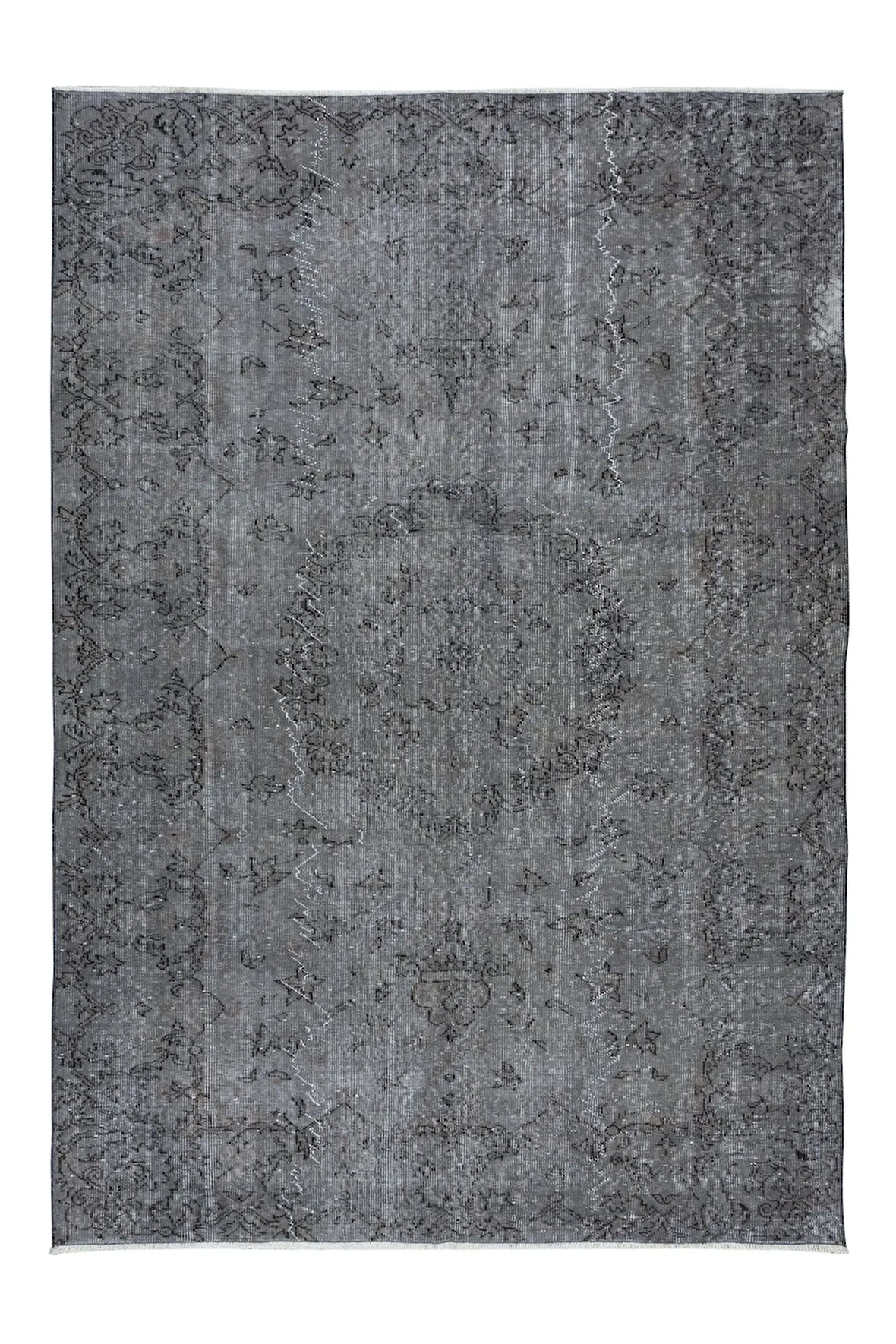 170x252 cm El Yapımı Türk Halısı, Gri El Dokuması Halı, Modern Yünlü Halı