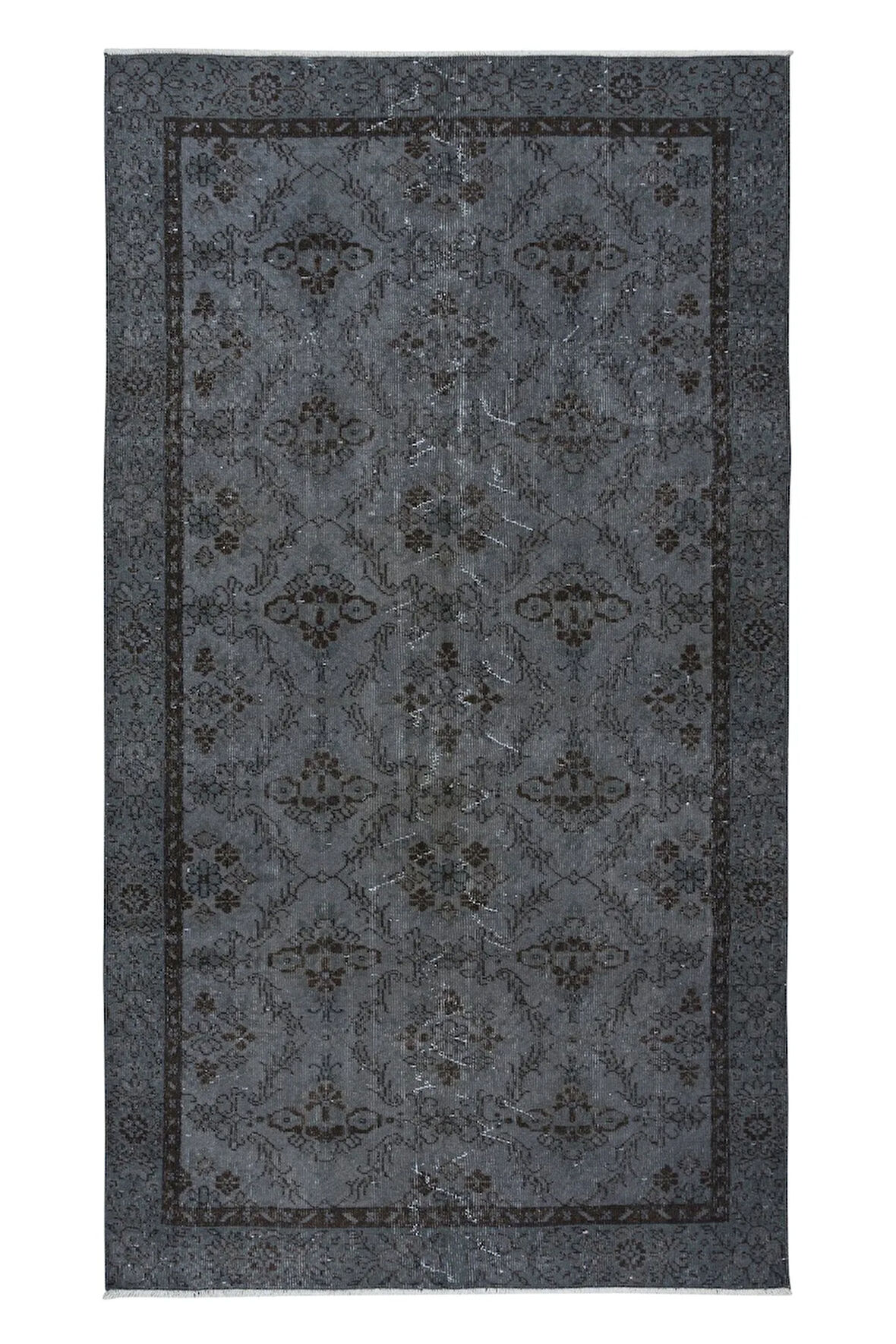 145x255 cm Modern Ev Dekoru Halı, Gri El Yapımı Halı, Geleneksel Yünlü Halı