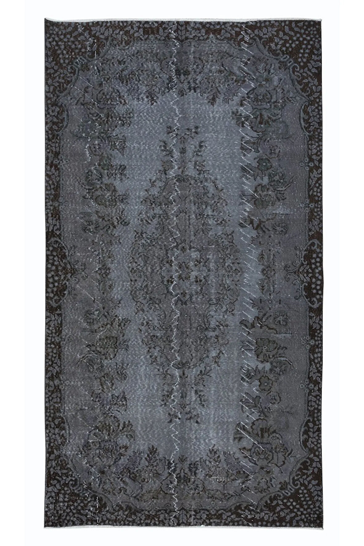 164x290 cm Gri El Yapımı Anadolu Halısı, Çağdaş Ev ve Ofis Dekoru Halı