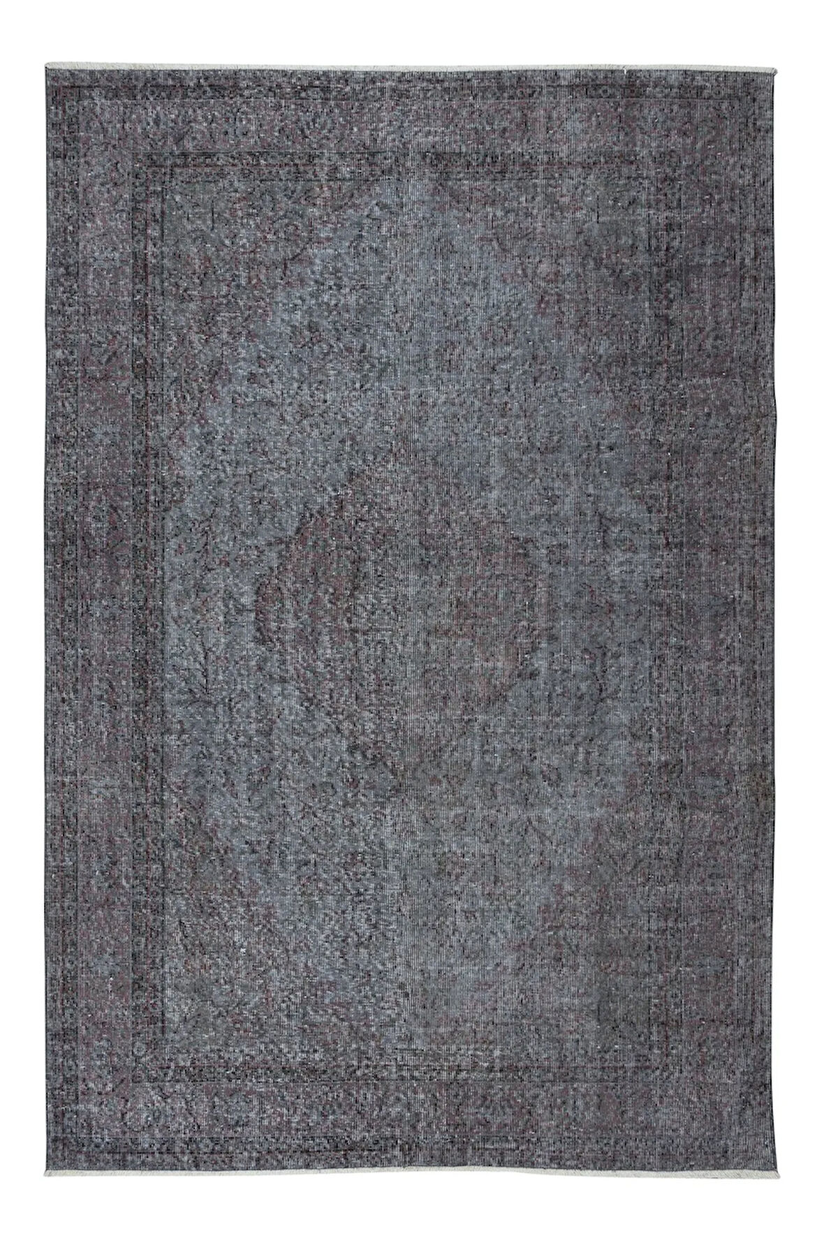 185x280 cm El Düğümlü Gri Halı, Modern El Dokuması Yün ve Pamuktan Yapılmış Alan Halısı