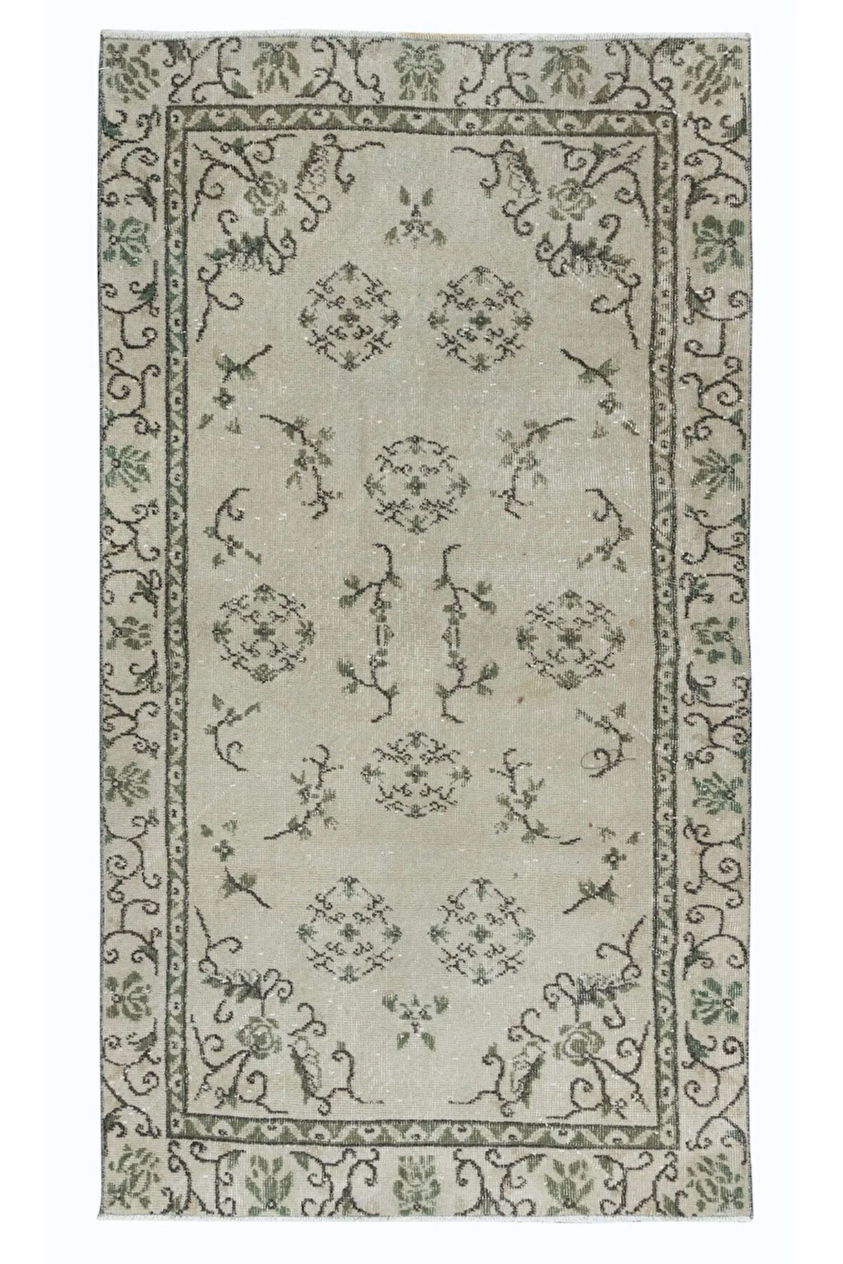 113x200 cm Eski El Düğümlü Halı, Güneş Solmuş Küçük Halı, Dekoratif Giriş Halısı