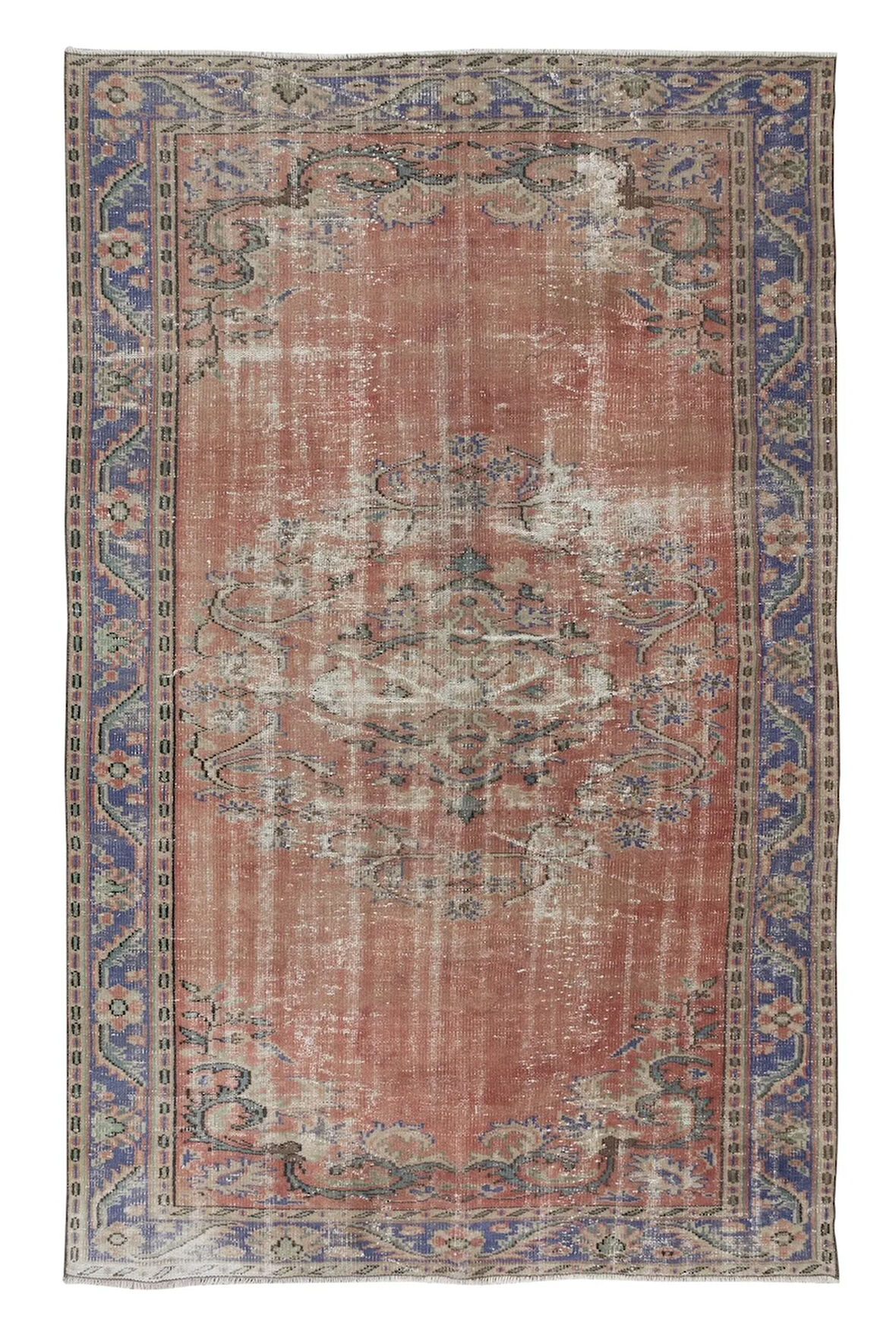 180x290 cm Benzersiz Eski Köy Halısı, Yaşlı Dekoratif Halı, El Yapımı Türk Kabile Halısı