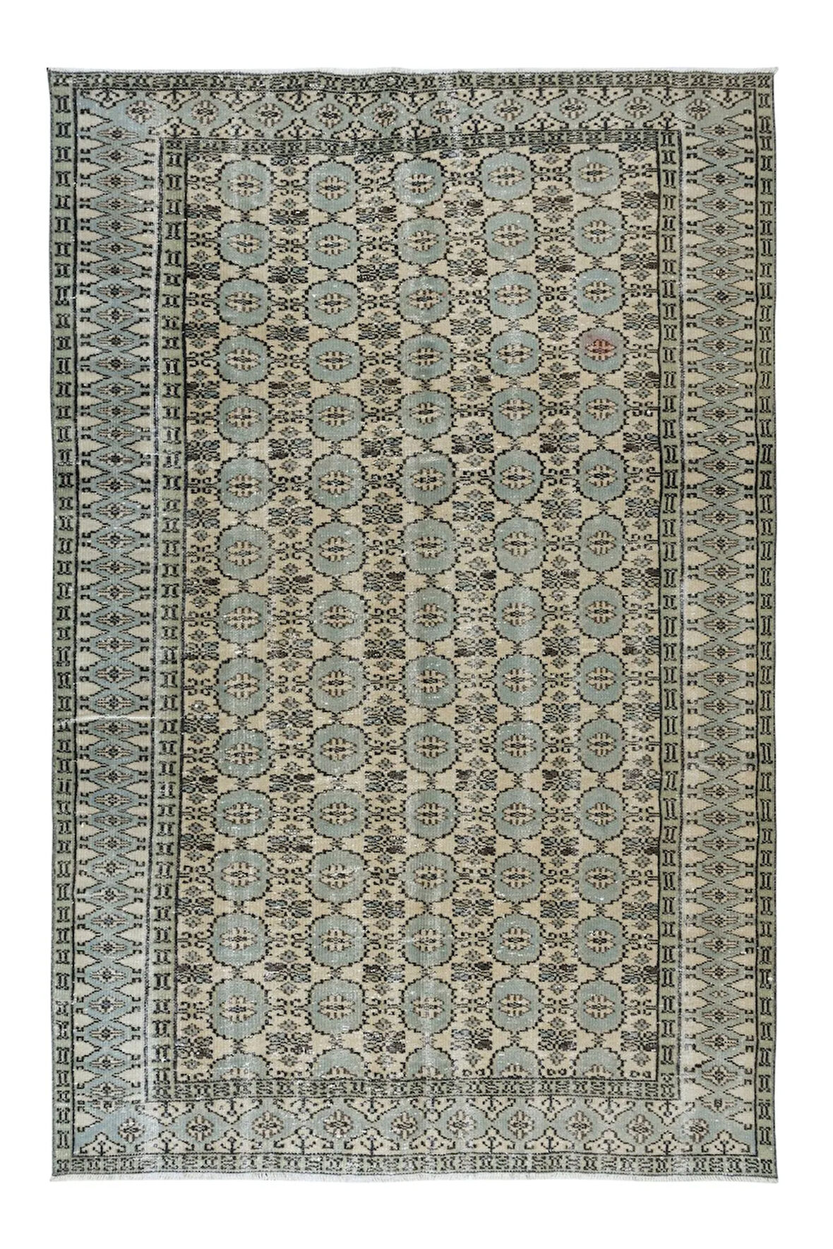 182x274 cm Kır Evi ve Rustik Dekor için Eski El Yapımı Uşak Halısı