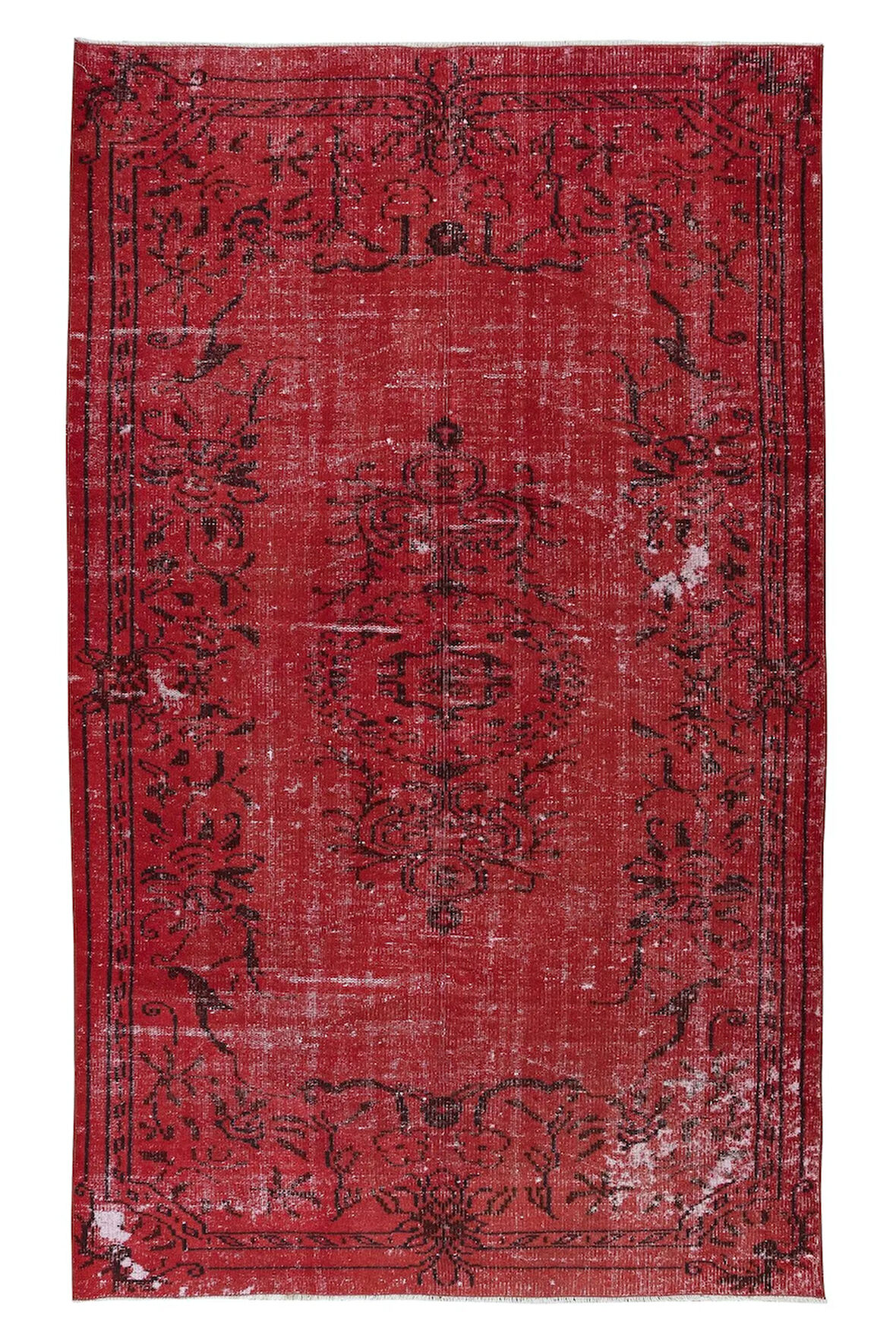 150x244 cm, Kırmızı El dokuması Halı, El Düğümlü Alan Halısı, Eski Türk Halısı