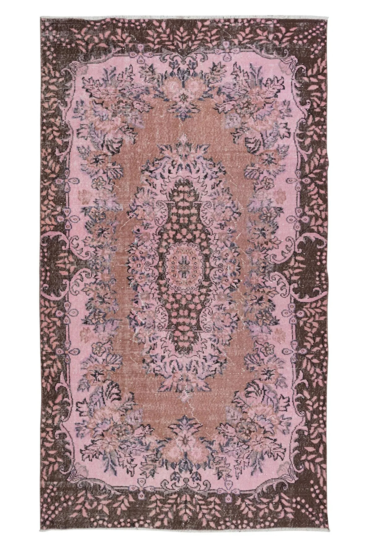 172x300 cm, Pembe Tonlarda El Dokuması Halı, Modern El Düğümlü Halı, Eski Türk Halısı